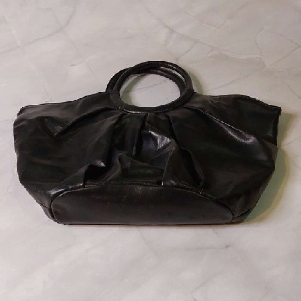 Elegant Black Faux Leather Purse